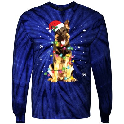 German Shepherd Dog Tree Christmas Sweater Xmas Dogs Gifts Tie-Dye Long Sleeve Shirt