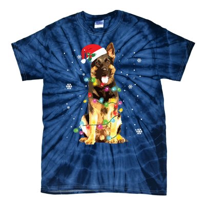 German Shepherd Dog Tree Christmas Sweater Xmas Dogs Gifts Tie-Dye T-Shirt