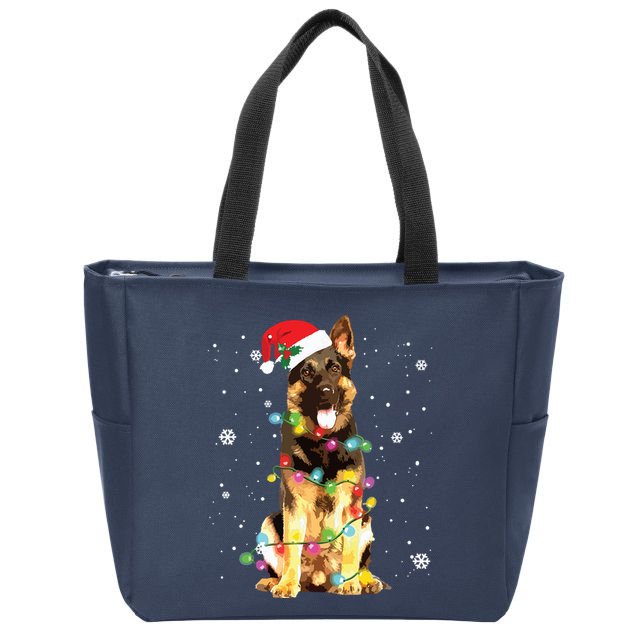 German Shepherd Dog Tree Christmas Sweater Xmas Dogs Gifts Zip Tote Bag