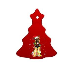 German Shepherd Dog Tree Christmas Sweater Xmas Dogs Gifts Ceramic Tree Ornament