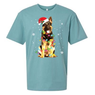 German Shepherd Dog Tree Christmas Sweater Xmas Dogs Gifts Sueded Cloud Jersey T-Shirt