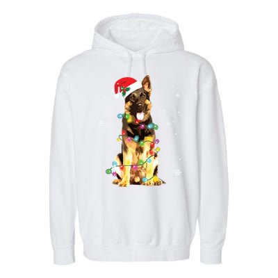 German Shepherd Dog Tree Christmas Sweater Xmas Dogs Gifts Garment-Dyed Fleece Hoodie