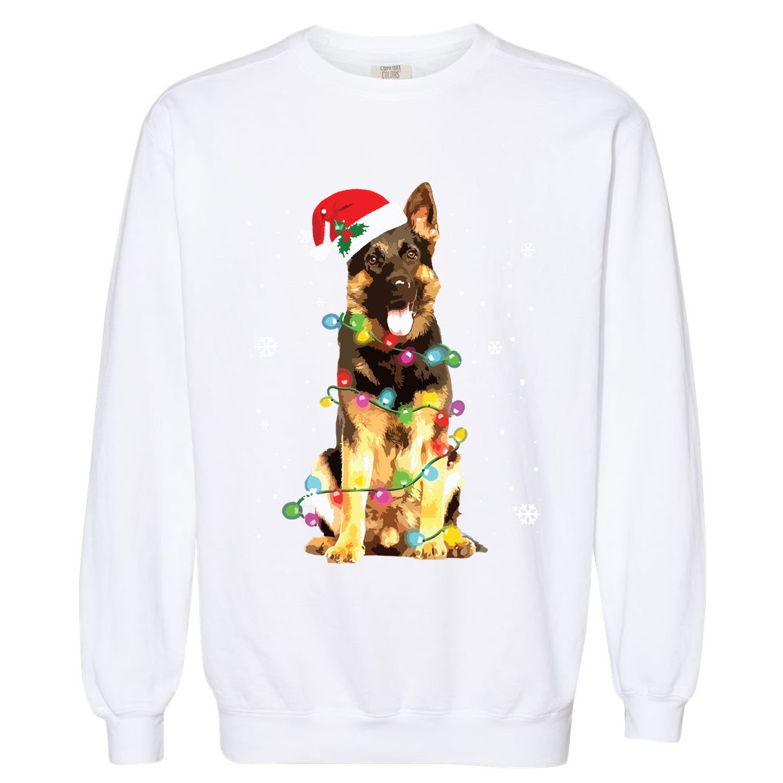 German Shepherd Dog Tree Christmas Sweater Xmas Dogs Gifts Garment-Dyed Sweatshirt
