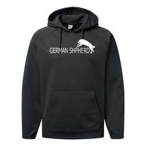 German Shepherd Dog Logo Performance Fleece Hoodie