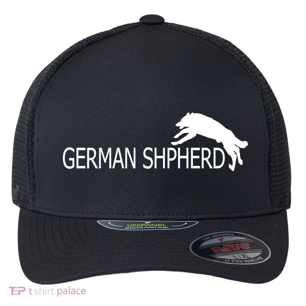 German Shepherd Dog Logo Flexfit Unipanel Trucker Cap