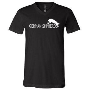 German Shepherd Dog Logo V-Neck T-Shirt