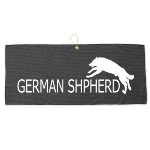 German Shepherd Dog Logo Large Microfiber Waffle Golf Towel