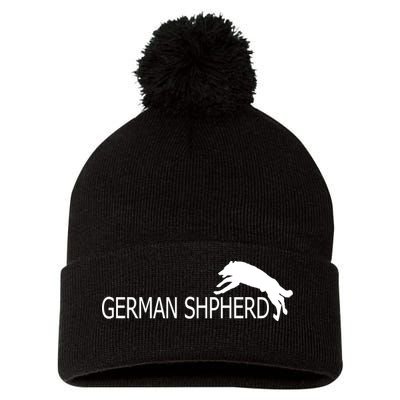 German Shepherd Dog Logo Pom Pom 12in Knit Beanie