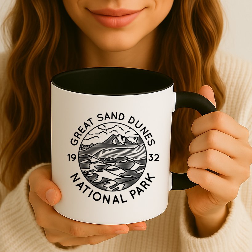 Great Sand Dunes National Park Cool White Line Art Outdoor Great Gift Mug
