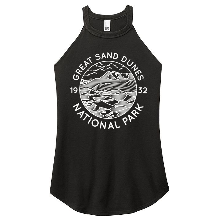 Great Sand Dunes National Park Cool White Line Art Outdoor Great Gift Women's Perfect Tri Rocker Tank
