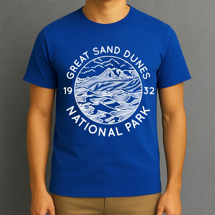 Great Sand Dunes National Park Cool White Line Art Outdoor Great Gift T-Shirt