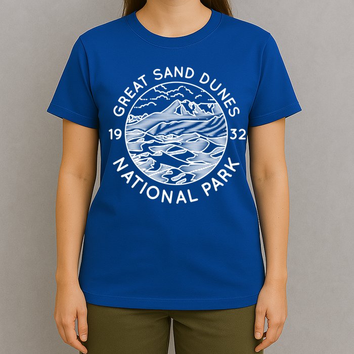 Great Sand Dunes National Park Cool White Line Art Outdoor Great Gift T-Shirt