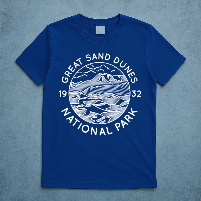 Great Sand Dunes National Park Cool White Line Art Outdoor Great Gift T-Shirt