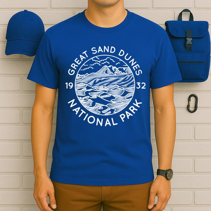 Great Sand Dunes National Park Cool White Line Art Outdoor Great Gift T-Shirt