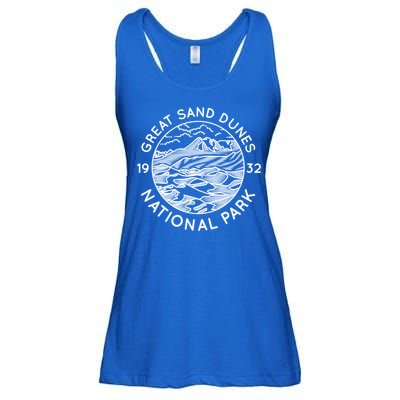 Great Sand Dunes National Park Cool White Line Art Outdoor Great Gift Ladies Essential Flowy Tank