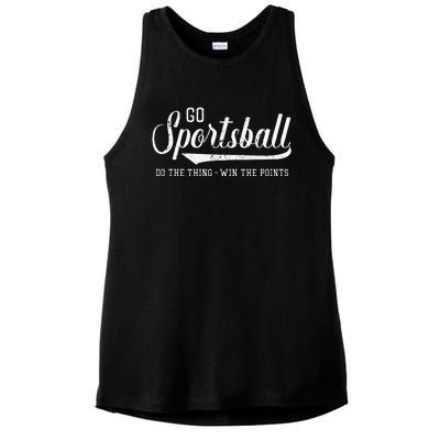 Go Sportsball! Do The Thing Win The Points Funny Sports Ladies PosiCharge Tri-Blend Wicking Tank