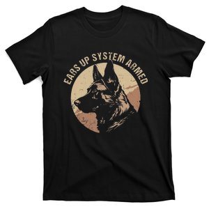 German Shepherd Ears Up System Armed Outfit Dog Breed Animal T-Shirt