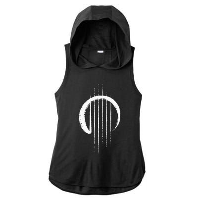 Guitar Strings Enso Japan Zen Circle Calligraphy Guitarist Ladies PosiCharge Tri-Blend Wicking Draft Hoodie Tank