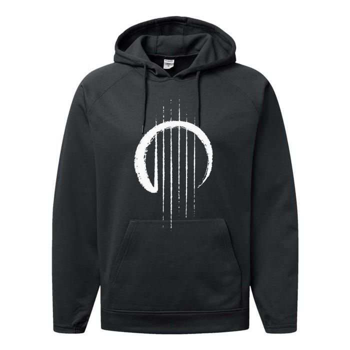 Guitar Strings Enso Japan Zen Circle Calligraphy Guitarist Performance Fleece Hoodie