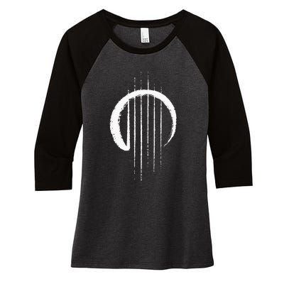 Guitar Strings Enso Japan Zen Circle Calligraphy Guitarist Women's Tri-Blend 3/4-Sleeve Raglan Shirt