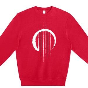 Guitar Strings Enso Japan Zen Circle Calligraphy Guitarist Premium Crewneck Sweatshirt