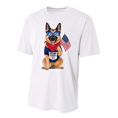 German Shepherd Even My Dog Wants Trump Vance 2024 Performance Sprint T-Shirt