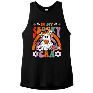 Groovy Sbooky Era Cute Ghost Boo Funny Reading Halloween Ladies PosiCharge Tri-Blend Wicking Tank