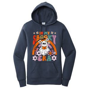 Groovy Sbooky Era Cute Ghost Boo Funny Reading Halloween Women's Pullover Hoodie