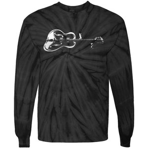 Guitarist Shark Fish Angler Fishing I Funny Guitar Player Tie-Dye Long Sleeve Shirt