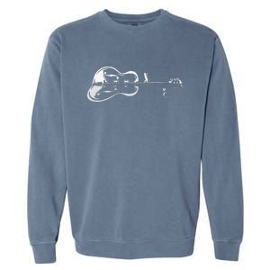 Guitarist Shark Fish Angler Fishing I Funny Guitar Player Garment-Dyed Sweatshirt