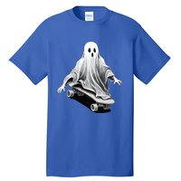 Ghost Skateboard Funny Skateboarding Lazy Halloween Costume Funny Gift Tall T-Shirt