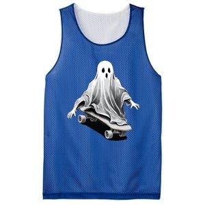 Ghost Skateboard Funny Skateboarding Lazy Halloween Costume Funny Gift Mesh Reversible Basketball Jersey Tank