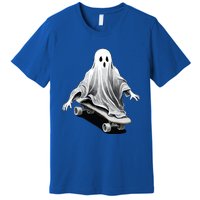 Ghost Skateboard Funny Skateboarding Lazy Halloween Costume Funny Gift Premium T-Shirt