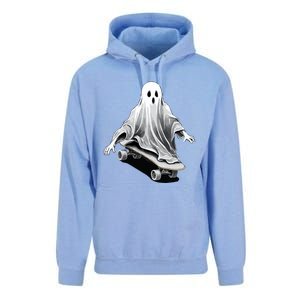 Ghost Skateboard Funny Skateboarding Lazy Halloween Costume Funny Gift Unisex Surf Hoodie