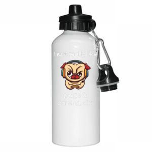 Gamer Shirts Funny Pug Lover Video Games Dog Pug Gaming Aluminum Water Bottle