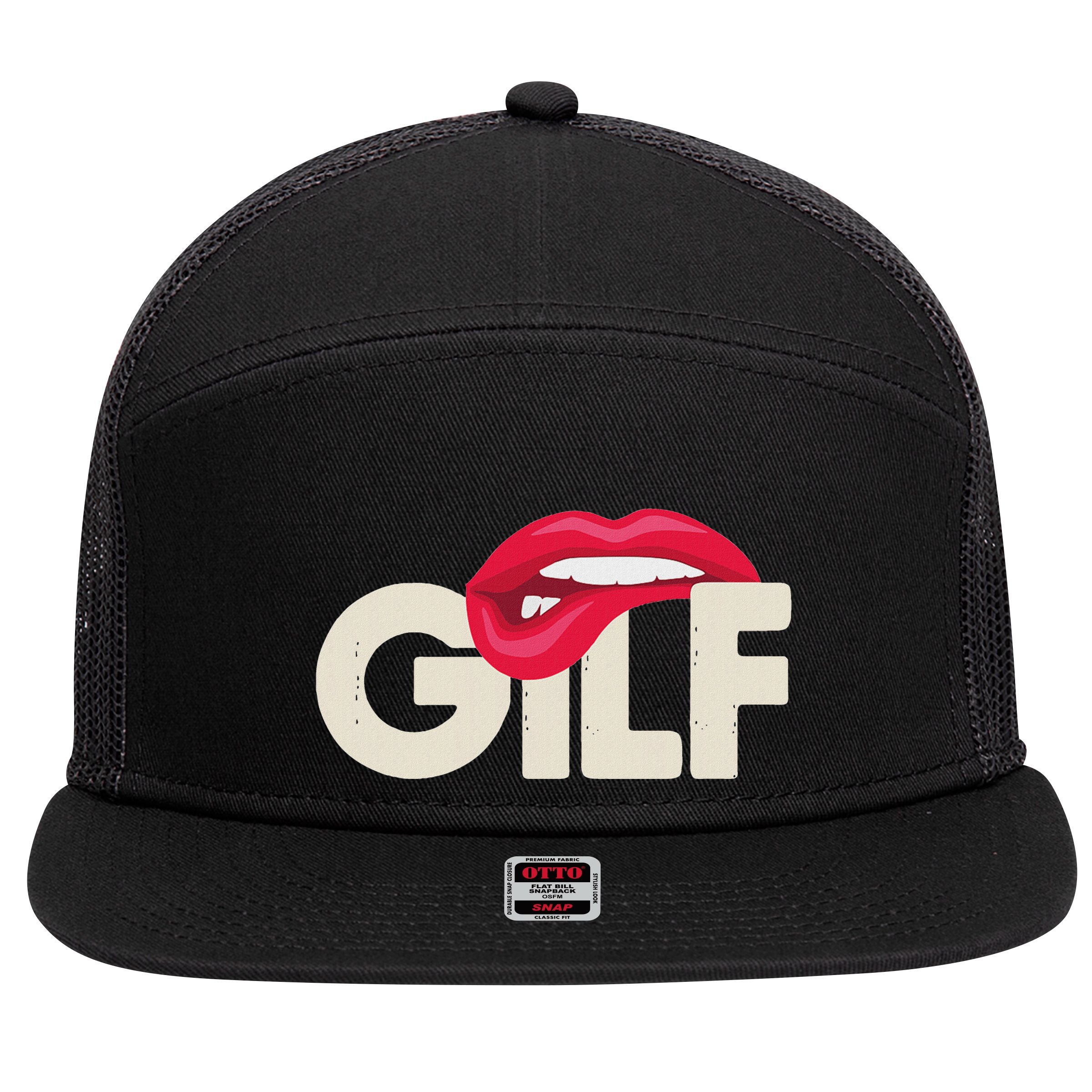 Gilf Sarcastic Funny Saying Grandmother Grandfather 7 Panel Mesh Trucker Snapback Hat