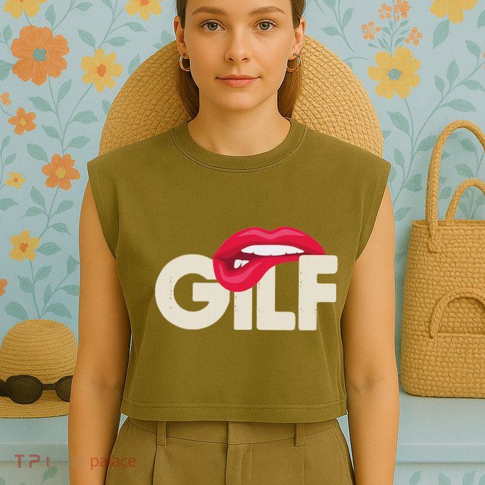 Gilf Sarcastic Funny Saying Grandmother Grandfather Garment-Dyed Women's Muscle Tee