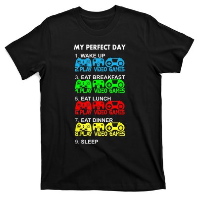 Gamer S.hirt Funny Perfect Day Video Games Love Gaming T-Shirt