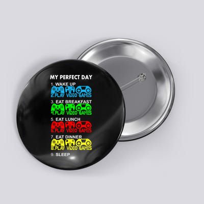 Gamer S.hirt Funny Perfect Day Video Games Love Gaming Button