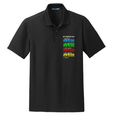 Gamer S.hirt Funny Perfect Day Video Games Love Gaming Dry Zone Grid Polo