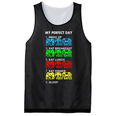 Gamer S.hirt Funny Perfect Day Video Games Love Gaming Mesh Reversible Basketball Jersey Tank