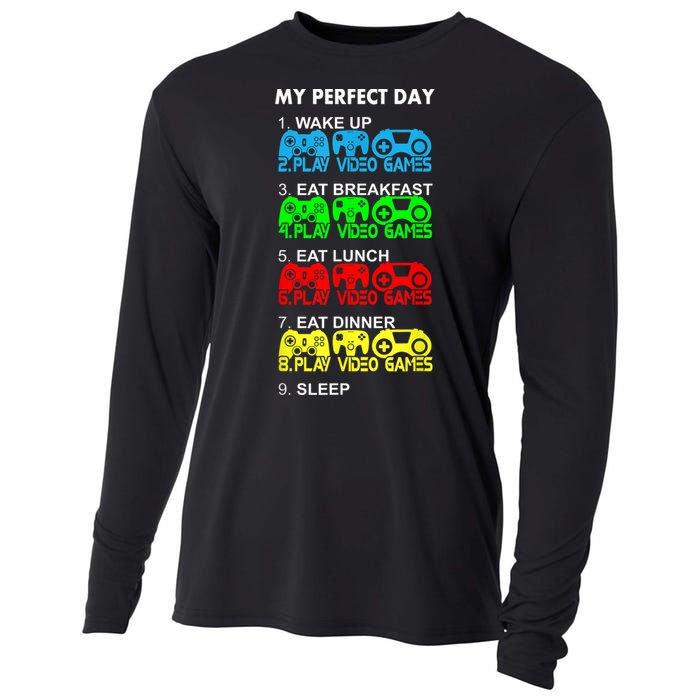 Gamer S.hirt Funny Perfect Day Video Games Love Gaming Cooling Performance Long Sleeve Crew