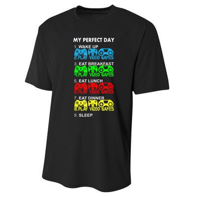 Gamer S.hirt Funny Perfect Day Video Games Love Gaming Performance Sprint T-Shirt