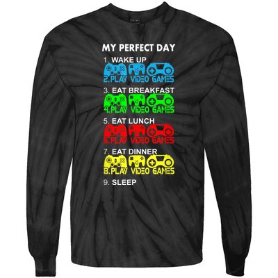 Gamer S.hirt Funny Perfect Day Video Games Love Gaming Tie-Dye Long Sleeve Shirt