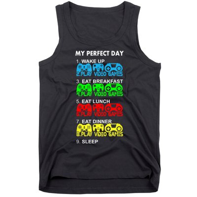 Gamer S.hirt Funny Perfect Day Video Games Love Gaming Tank Top