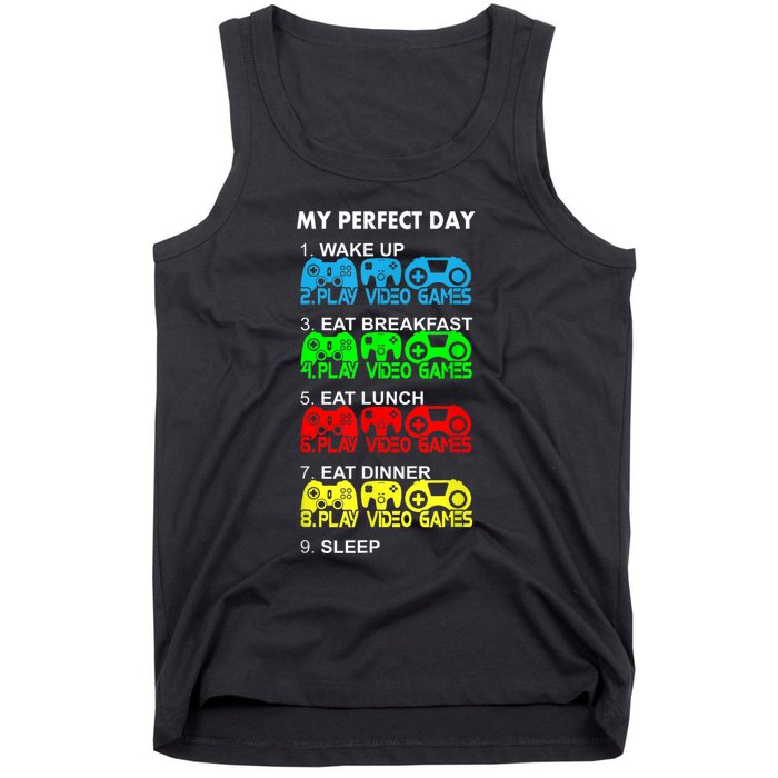 Gamer S.hirt Funny Perfect Day Video Games Love Gaming Tank Top