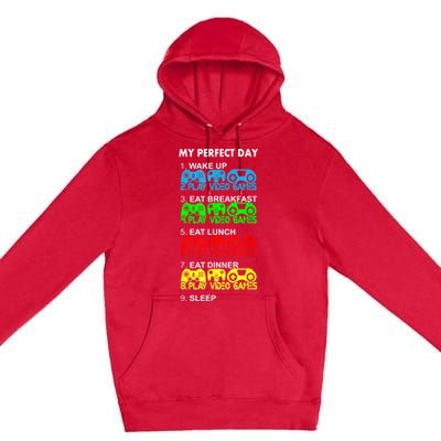 Gamer S.hirt Funny Perfect Day Video Games Love Gaming Premium Pullover Hoodie