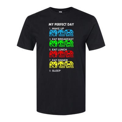 Gamer S.hirt Funny Perfect Day Video Games Love Gaming Softstyle® CVC T-Shirt