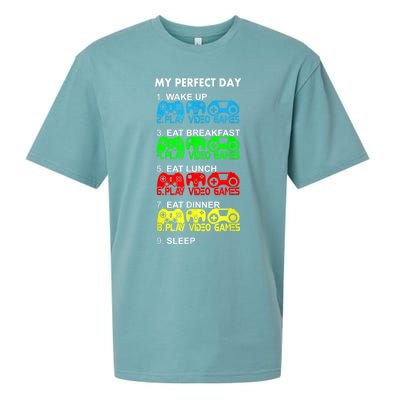 Gamer S.hirt Funny Perfect Day Video Games Love Gaming Sueded Cloud Jersey T-Shirt