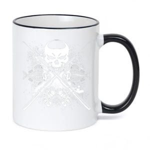 Grunge Skull Fish Bone Fishing 11oz Black Color Changing Mug